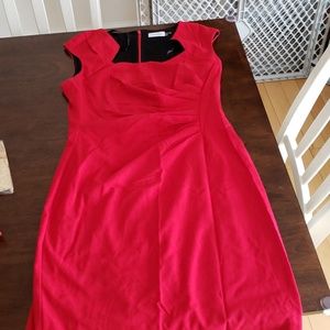 Capped sleeve Calvin Klein red dress!